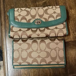 Coach purse, wallet and checkbook cover